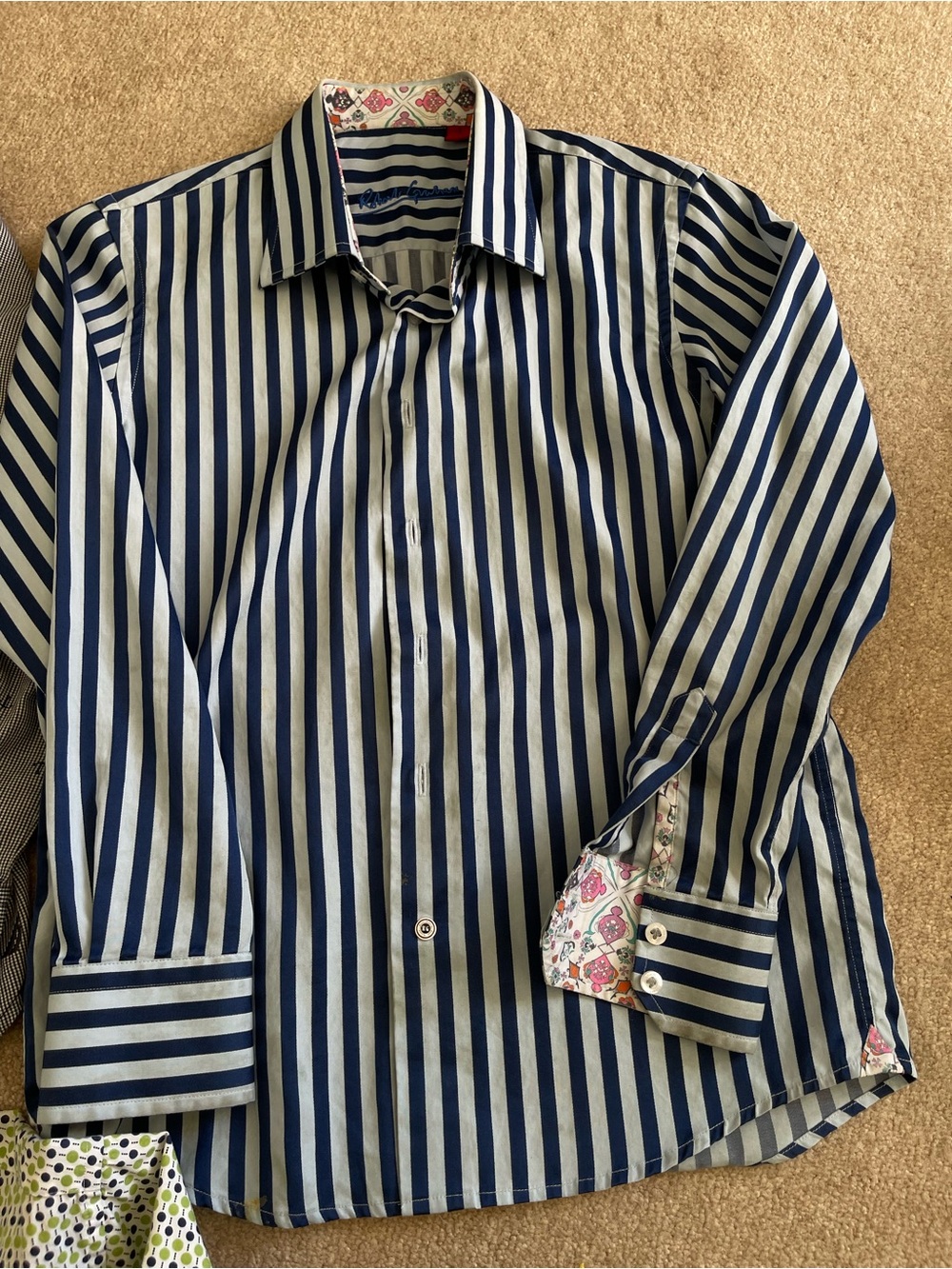 Different Dress shirt for boy Graham Blue and White Vertical Stripe Dress Shirt
